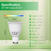 GY GU10 LED Lampe 9W 1420 Lumen ersetzt 125W Halogen IP44 Langhals Energieeffizienzklasse B - GY cnlamp