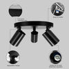 GY 3-Flame Round LED Ceiling Spotlight - 360° Adjustable Modern GU10 Spot Light for Kitchen, Hallway & Living Room (Black/White, Bulbs Not Included) - GY STORE