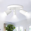 GY 3-Flame Round LED Ceiling Spotlight - 360° Adjustable Modern GU10 Spot Light for Kitchen, Hallway & Living Room (Black/White, Bulbs Not Included)