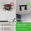 GY 2-Way Modern LED Ceiling Spotlight – 360° Adjustable GU10 Spot Light for Kitchen, Hallway & Living Room (Black/White, Bulbs Not Included) - GY STORE