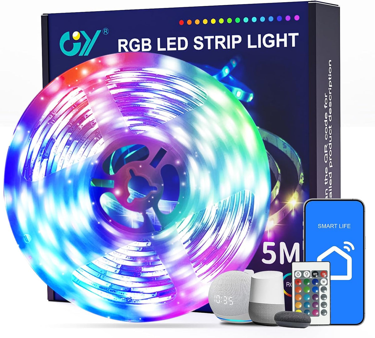GY 5M LED RGB Strip Smartphone APP Steuerung