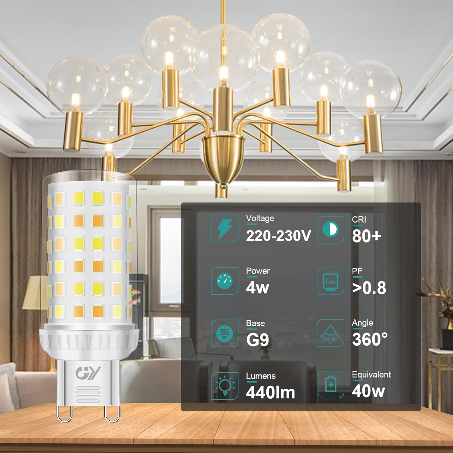 GY G9 LED Smart WiFi Lampe 4W 440 Lumen Kompatibel mit Alexa und Google