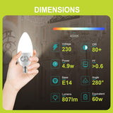 GY E14 C37 LED 4.9W 807 Lumen Energieeffizienzklasse C